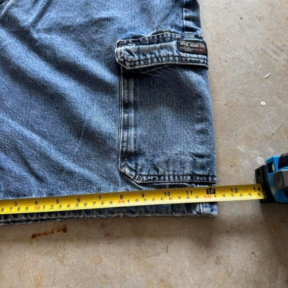 Baggy Wrangler Cargo Denim Jorts Jean Shorts Long Jorts Vintage Y2K Surf - 36 - Picture 8 of 8
